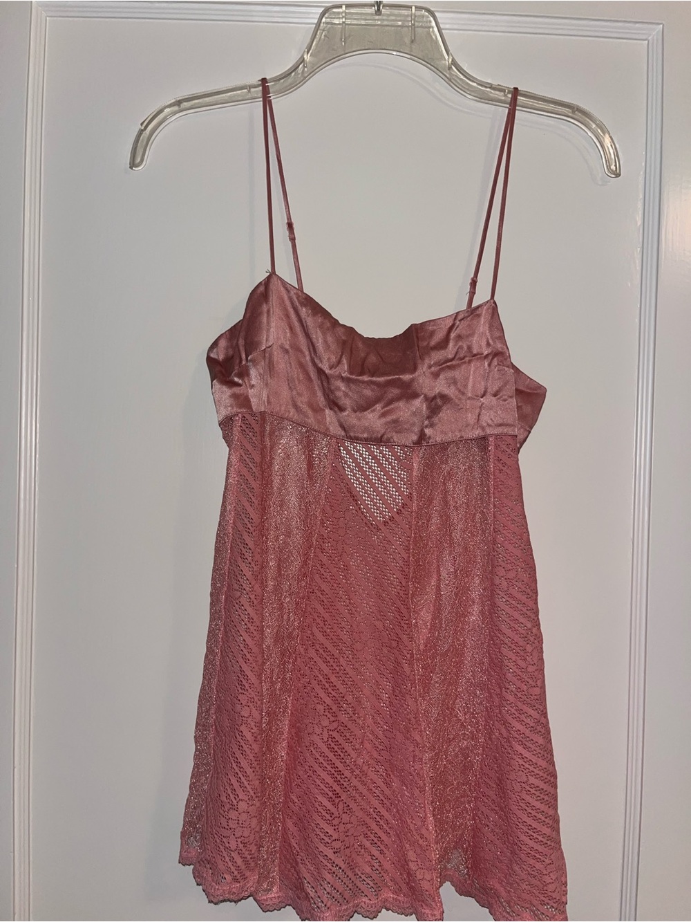 Victoria's Secret Rose Satin & Lace Chemise
